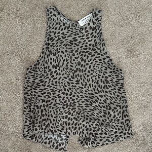 Anthropologie Gray Animal Print Top
